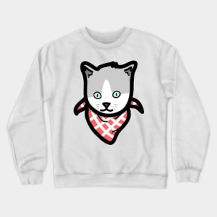 cool cat with scarf Crewneck Sweatshirt